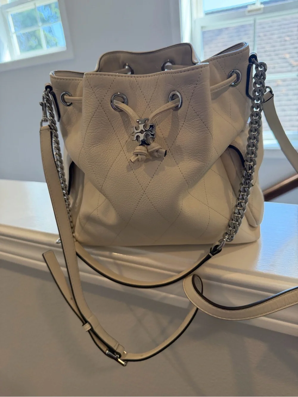 Tory Burch Quilted CHARLIE drawstring bag